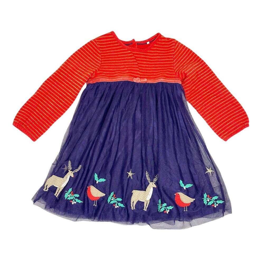 Baby Boden Christmas Applique Tulle Dress Size 18-24 Months